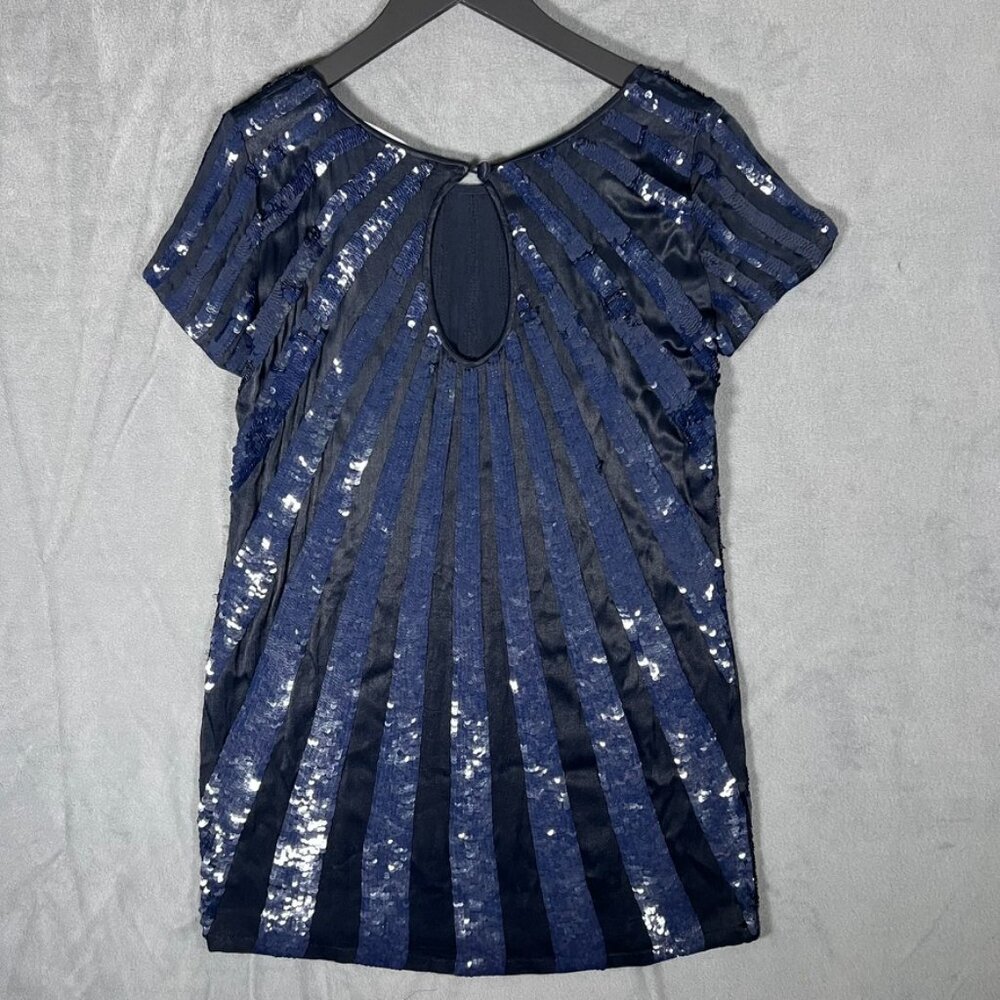 French Connection Radiant Navy Blue sequin dress - Picture 5 of 8